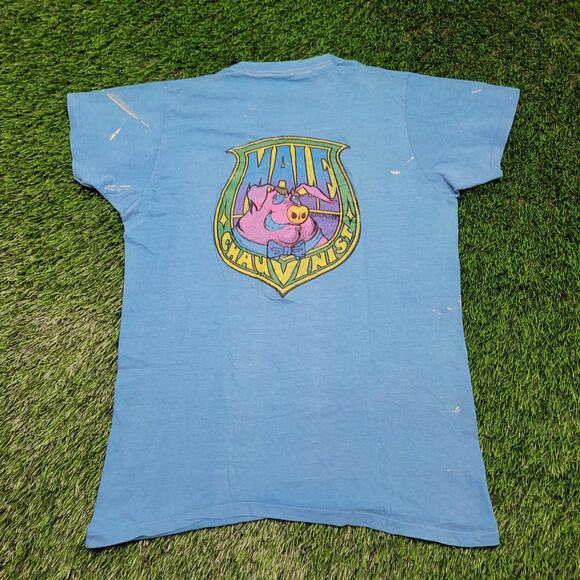 RARE Vintage 1973 Roach Studios "Male Chauvinist" T-Shirt Mens Small - Picture 1 of 14